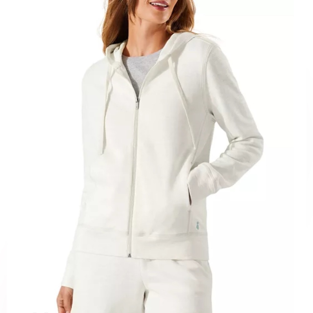 TOMMY BAHAMA Tobago Bay Zip Hoodie in Cream